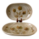 pair of sandstone / ceramic raviers Niderviller Doria Ste Radegonde hand painted 70s