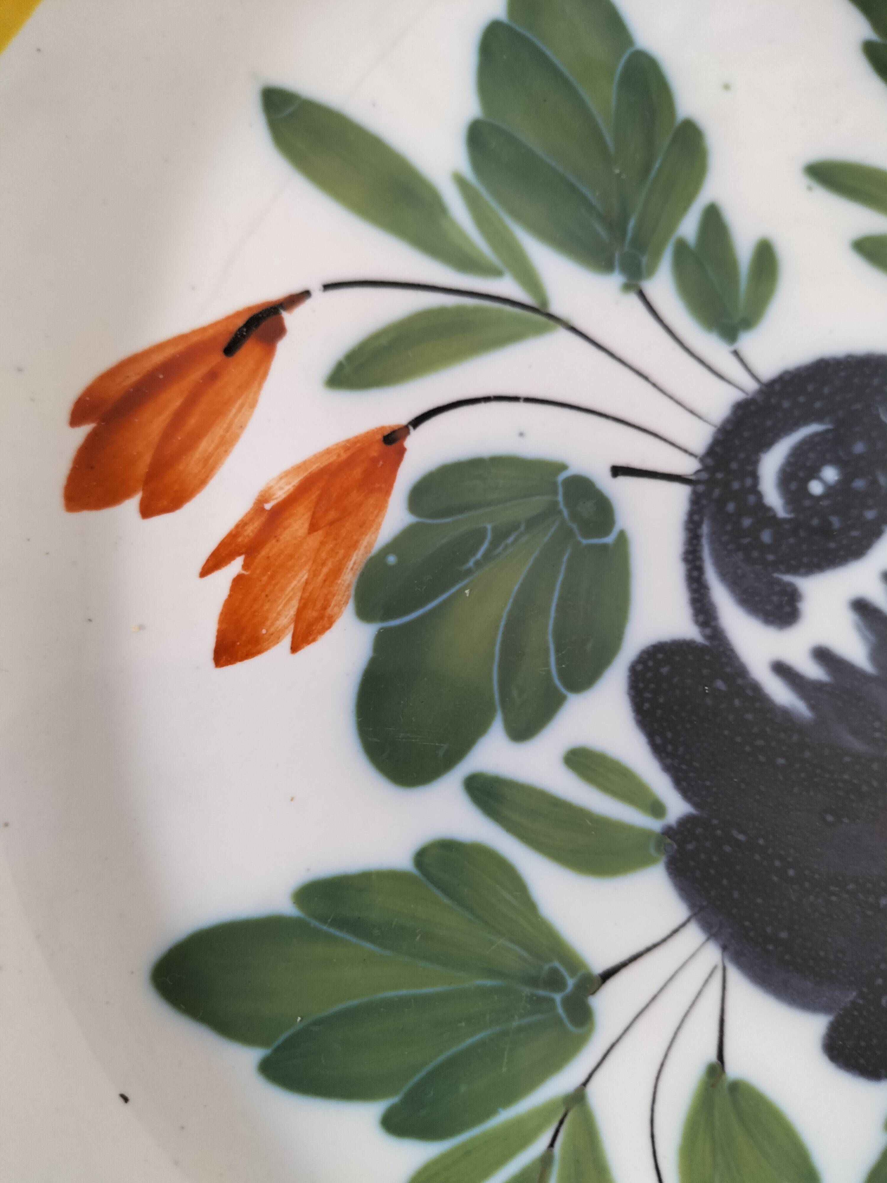 6 earthenware plates from the East - vintage 1960s