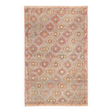 6x10 Pale Red Green Tribal Wool Kilim Rug, 189x300Cm