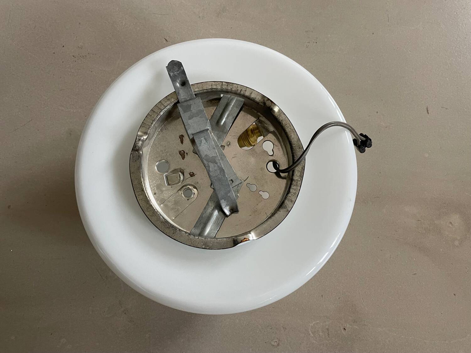 Set of 3 opaline wall lights