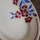 Ravier Badonviller Art Deco Small flat oval flowers red blue