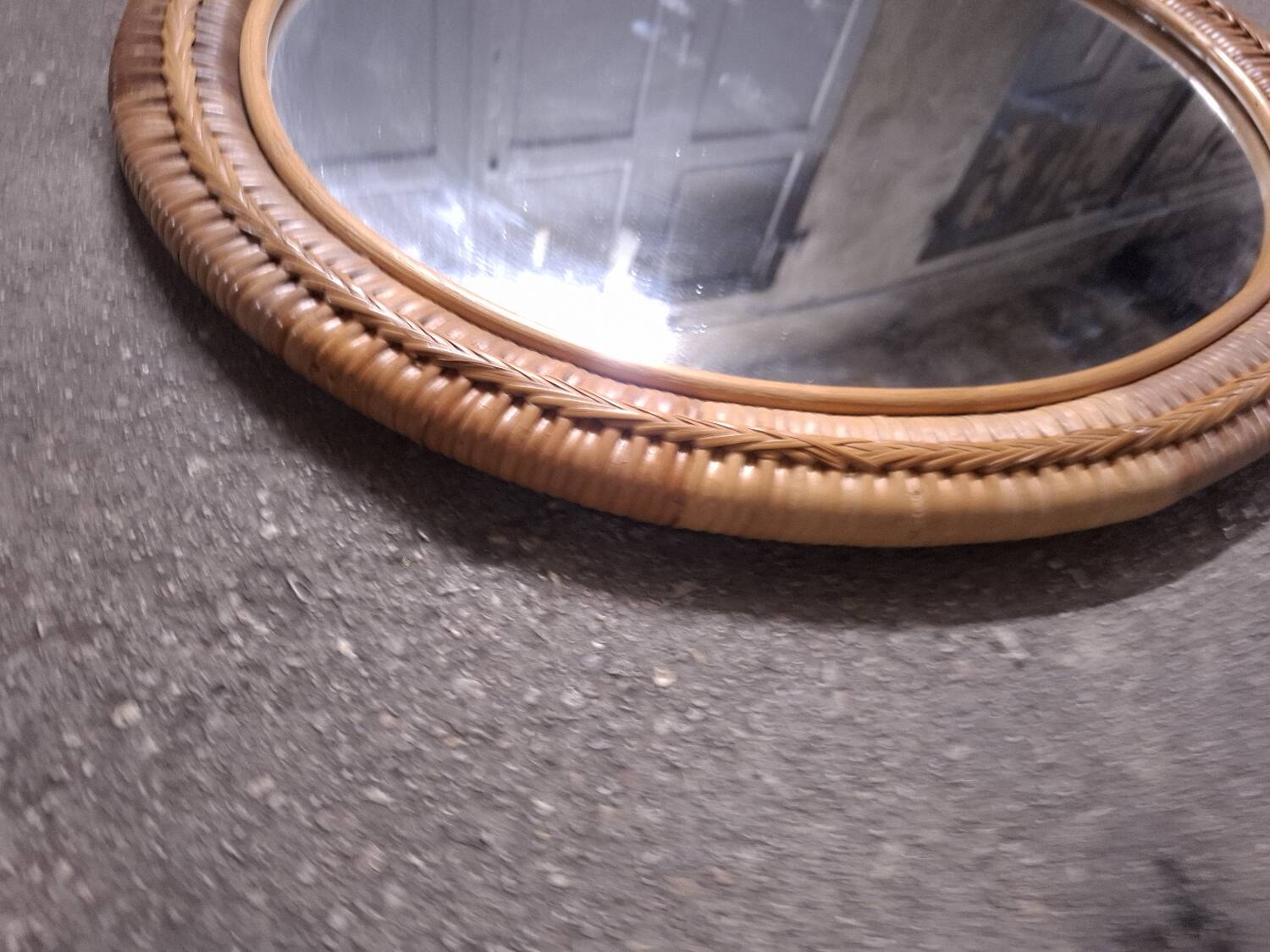 Miroir en rotin vintage