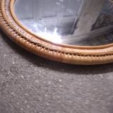 Miroir en rotin vintage