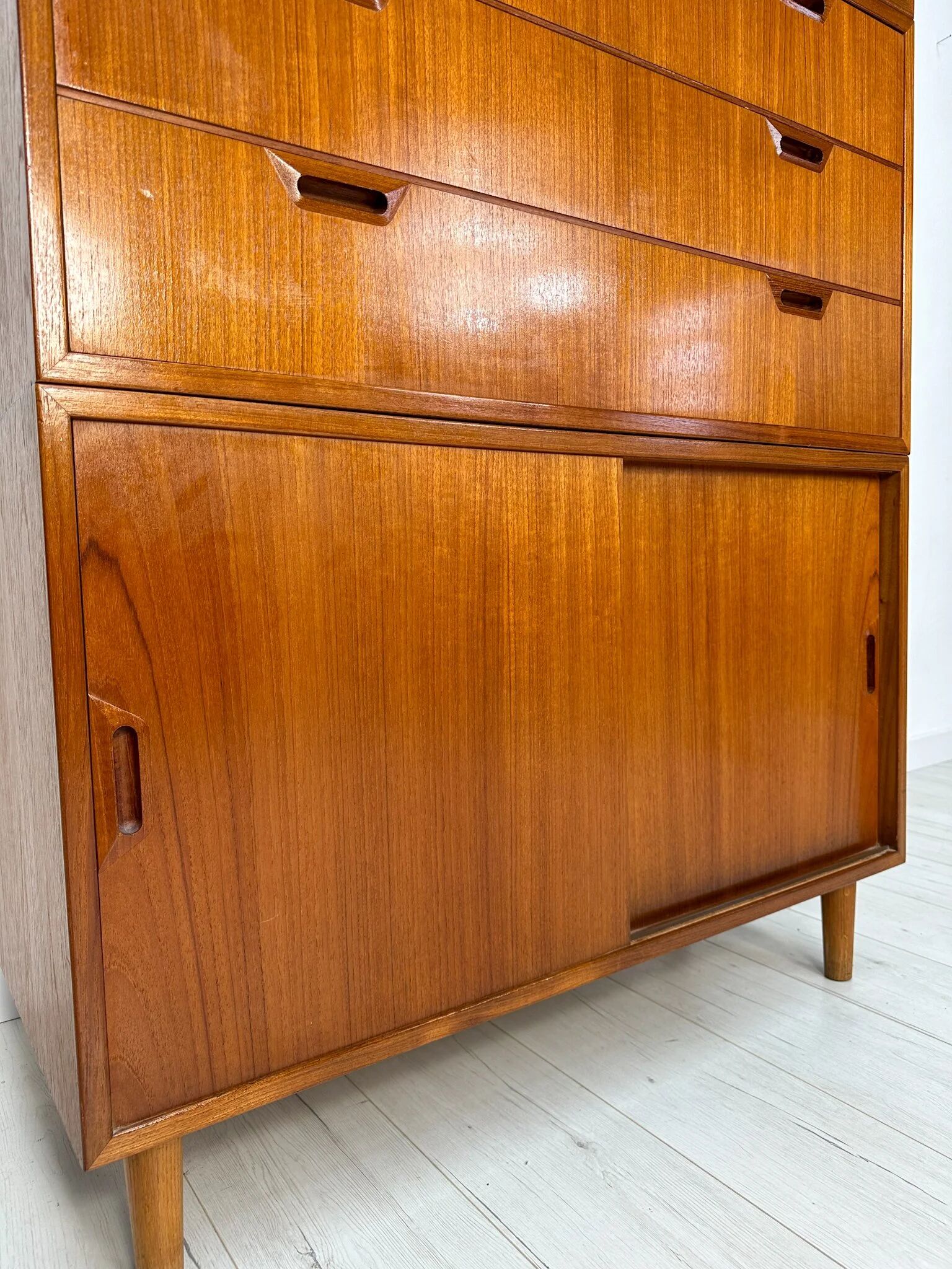 1960s Vintage Mid-Century Danish Three-Piece Teak Cabinet