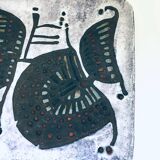 Vintage Brutalist Art Studio Ceramics Square Dish by Amphora Perignem, 1960s