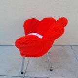 Vintage flower-shaped children's moumoute chair