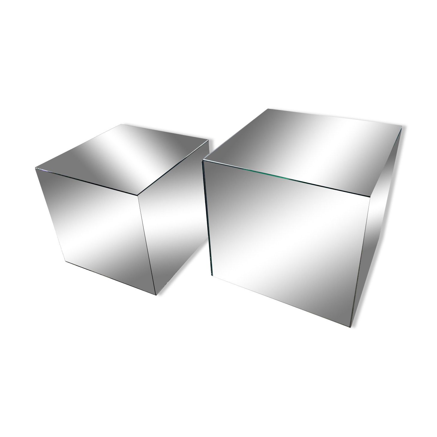 Set of 2 ampm mirror sofa ends