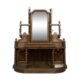 Renaissance style oak castle coat rack circa 1850