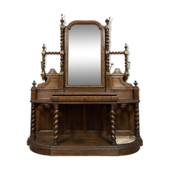 Vestiaire porte manteaux de château style Renaissance en chêne vers 1850