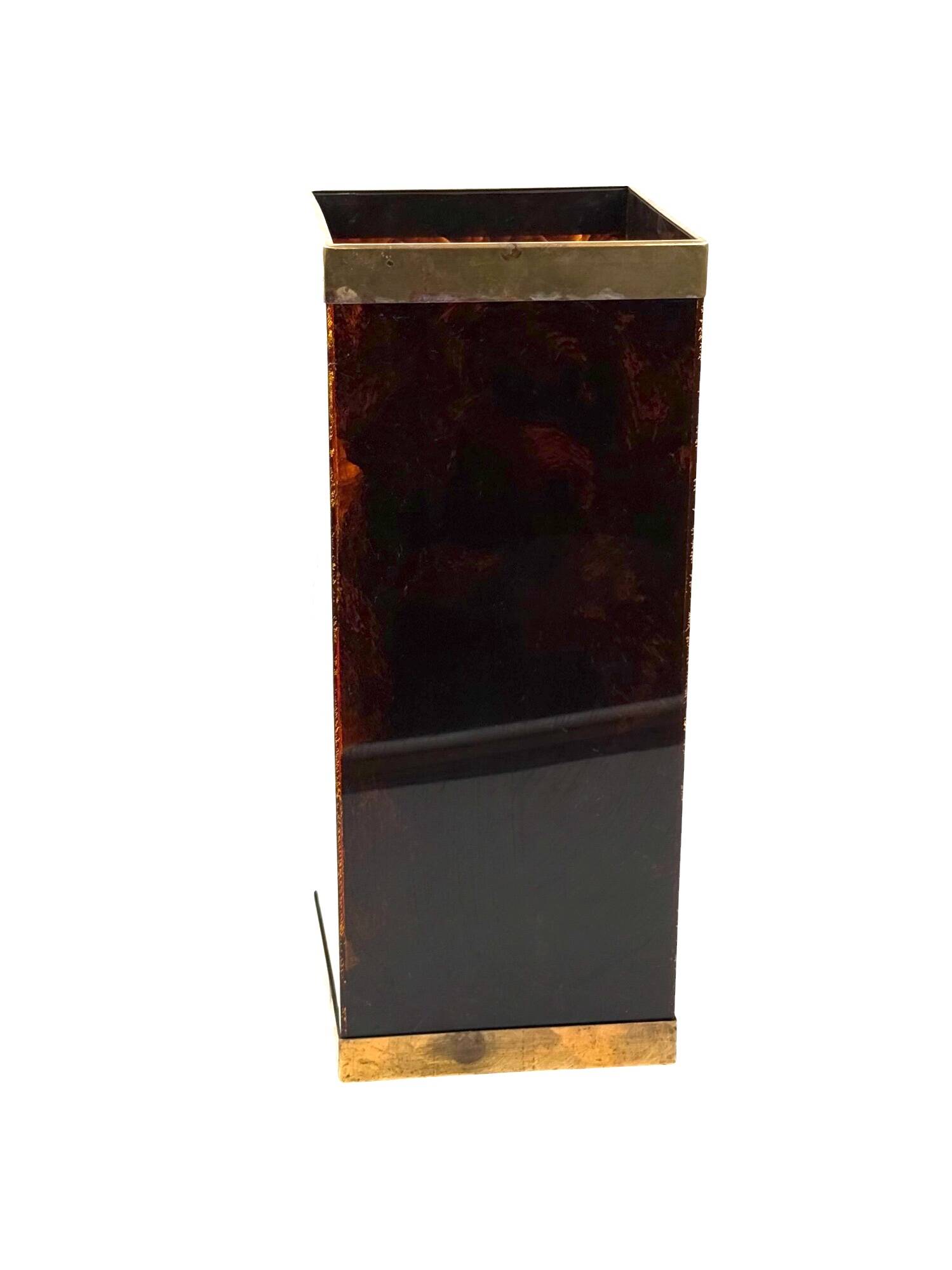 Mid-century brass and bakelite umbrella stand, France 1960s