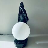 Ceramic and opaline horse lamp