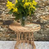 60s rattan bedside table