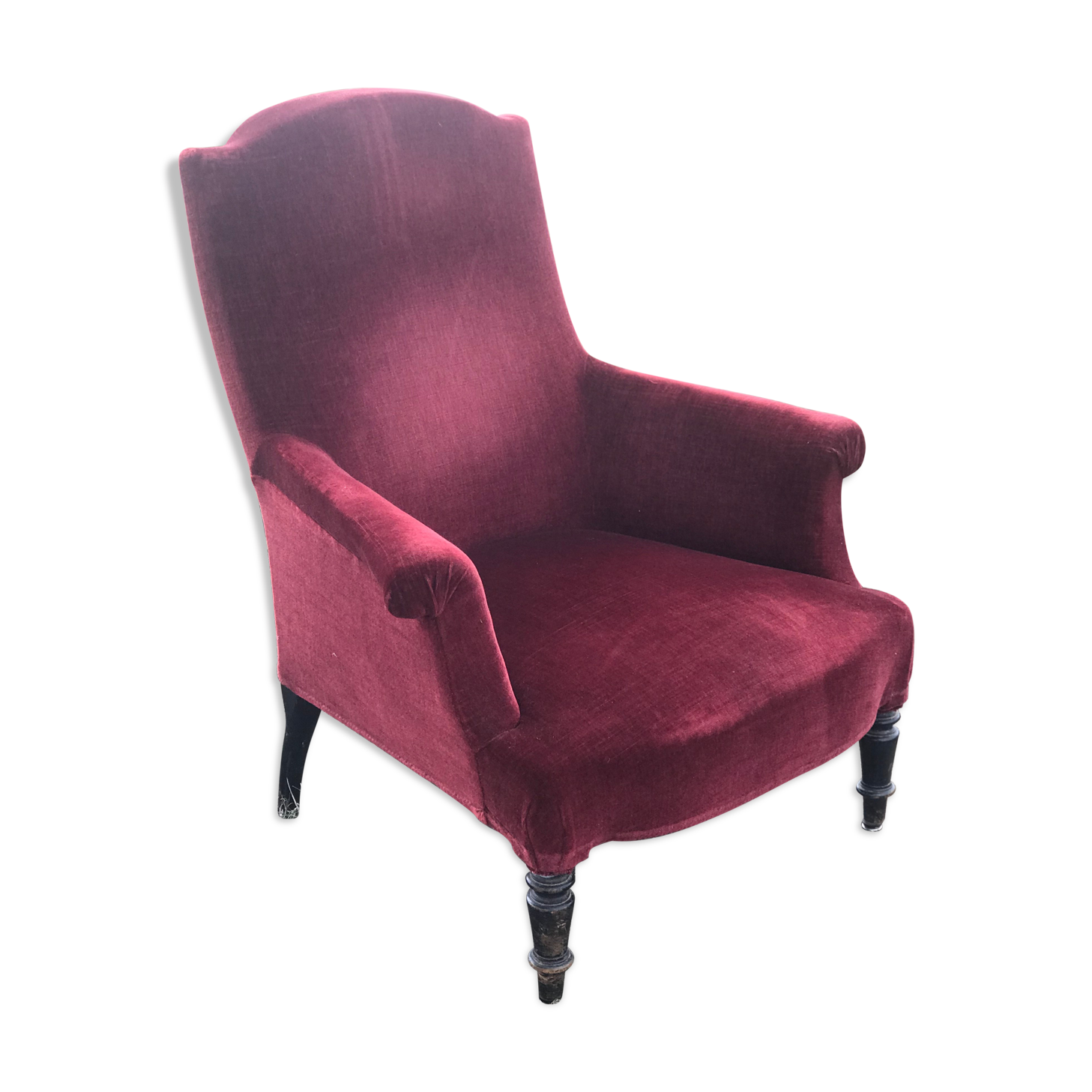 Bordeaux velvet english armchair