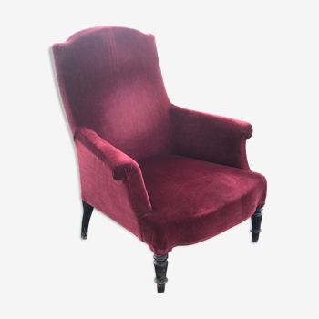 Bordeaux velvet english armchair