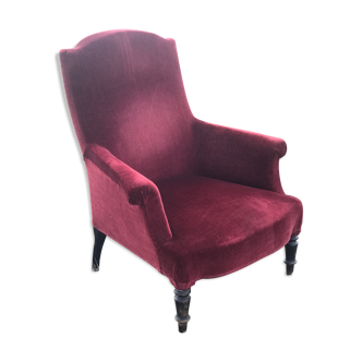 Bordeaux velvet english armchair