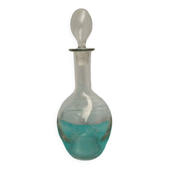 Chiseled crystal carafe stamped belgium