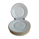 6 Villedieu porcelain dessert plates
