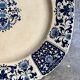 Round plate from Gien in blue ironstone, "Blue Ibis" service.