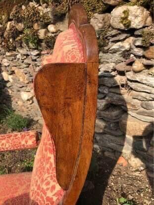 Voltaire armchair with walnut ears