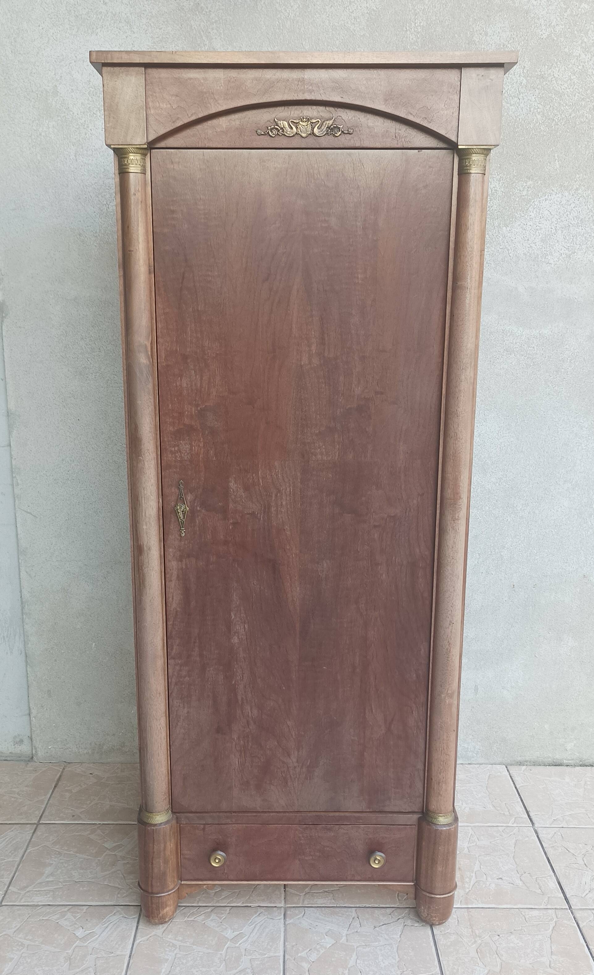 Small Empire style mahogany wardrobe
