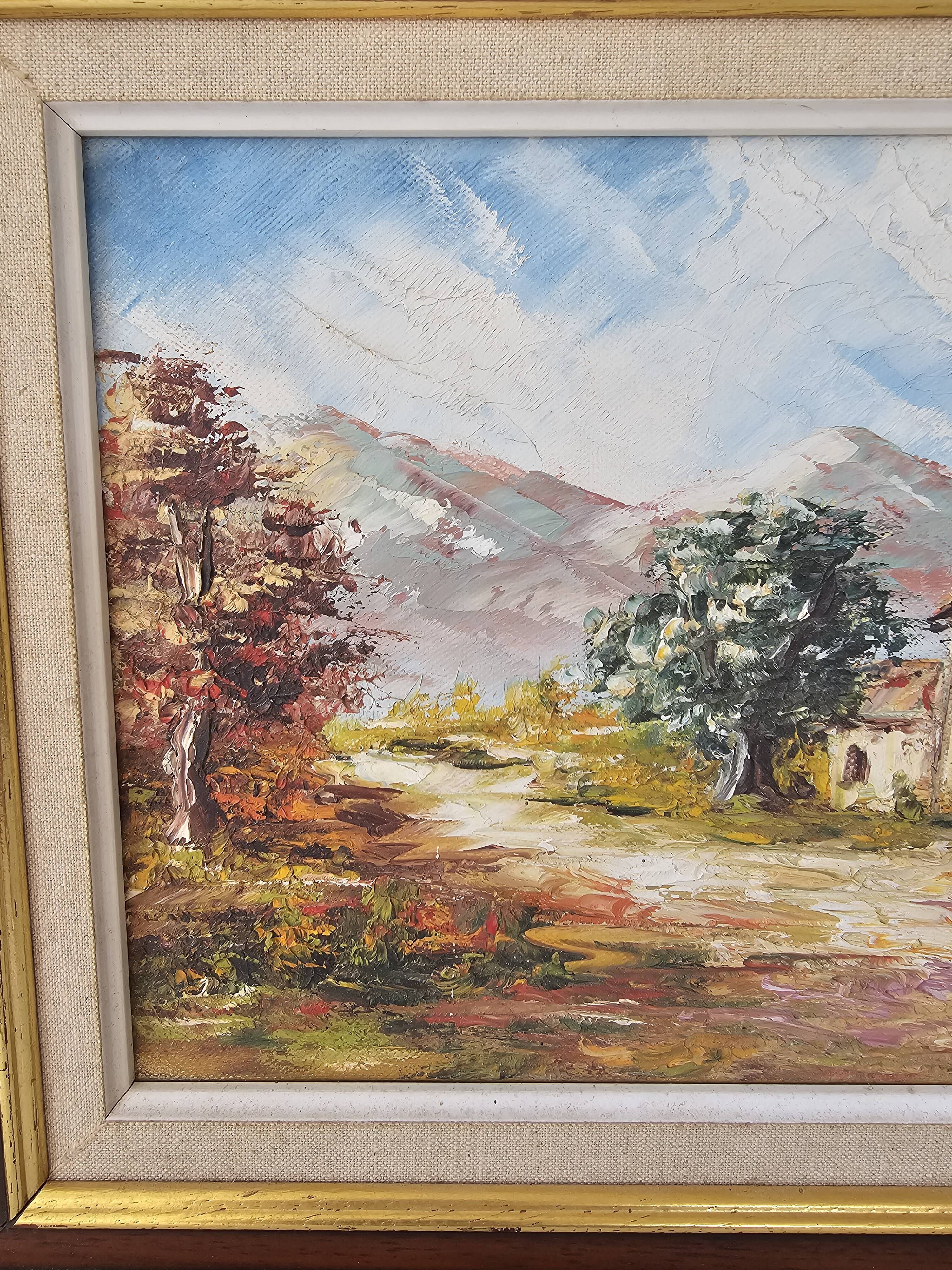 Oil Painting on Canvas Alpine Provence Landscape Signed Bremont