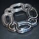LANCEL silver-plated metal trivet with "Lancel Paris" label, vintage 1970s