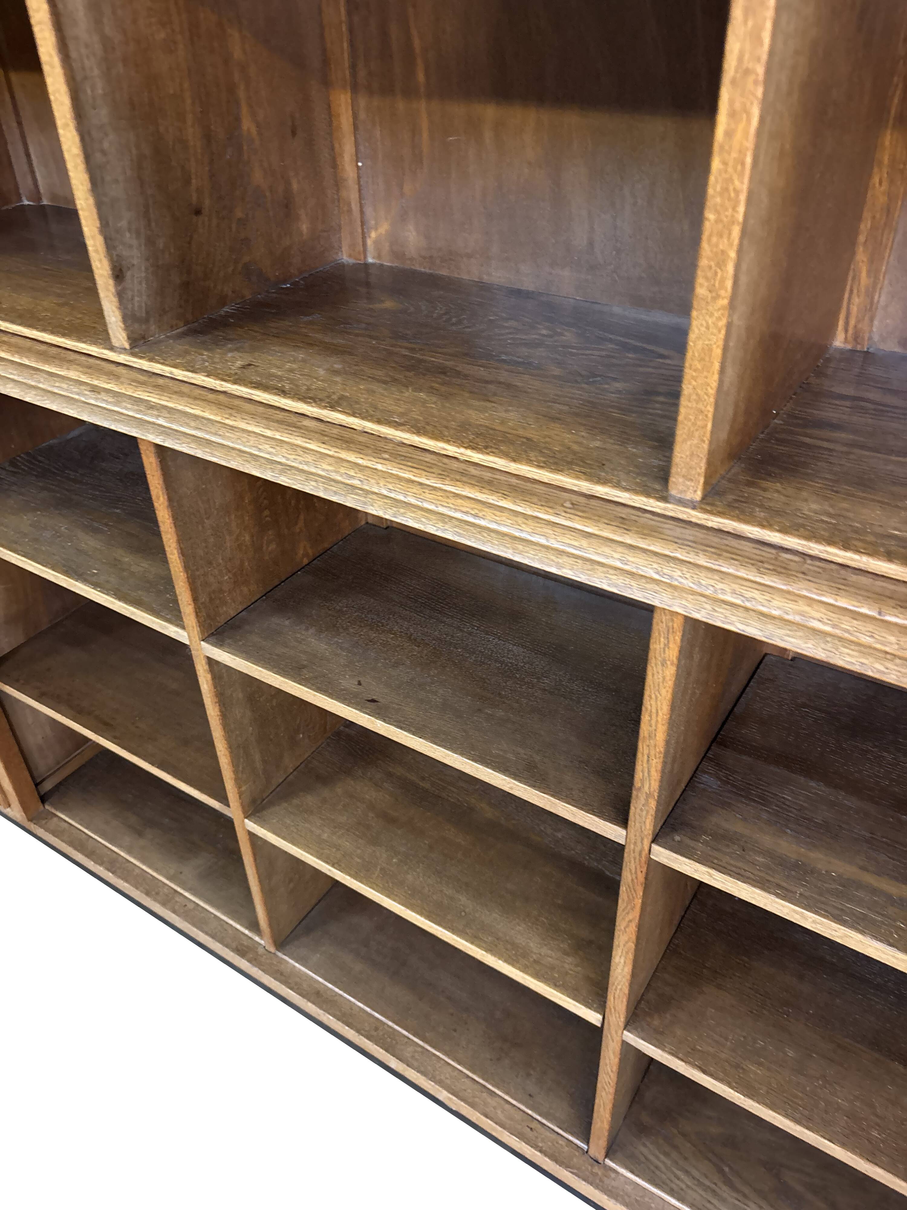 Art Deco XL Wall Cabinet Bookcase 1930s Oak Open Cabinet The Netherlands
