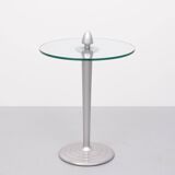 Post Modern Round Glass side table 1980s