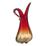 Red, Orange and Yellow Sommerso Murano Glass Vase, Italy