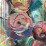 Oil chalk drawing flowers