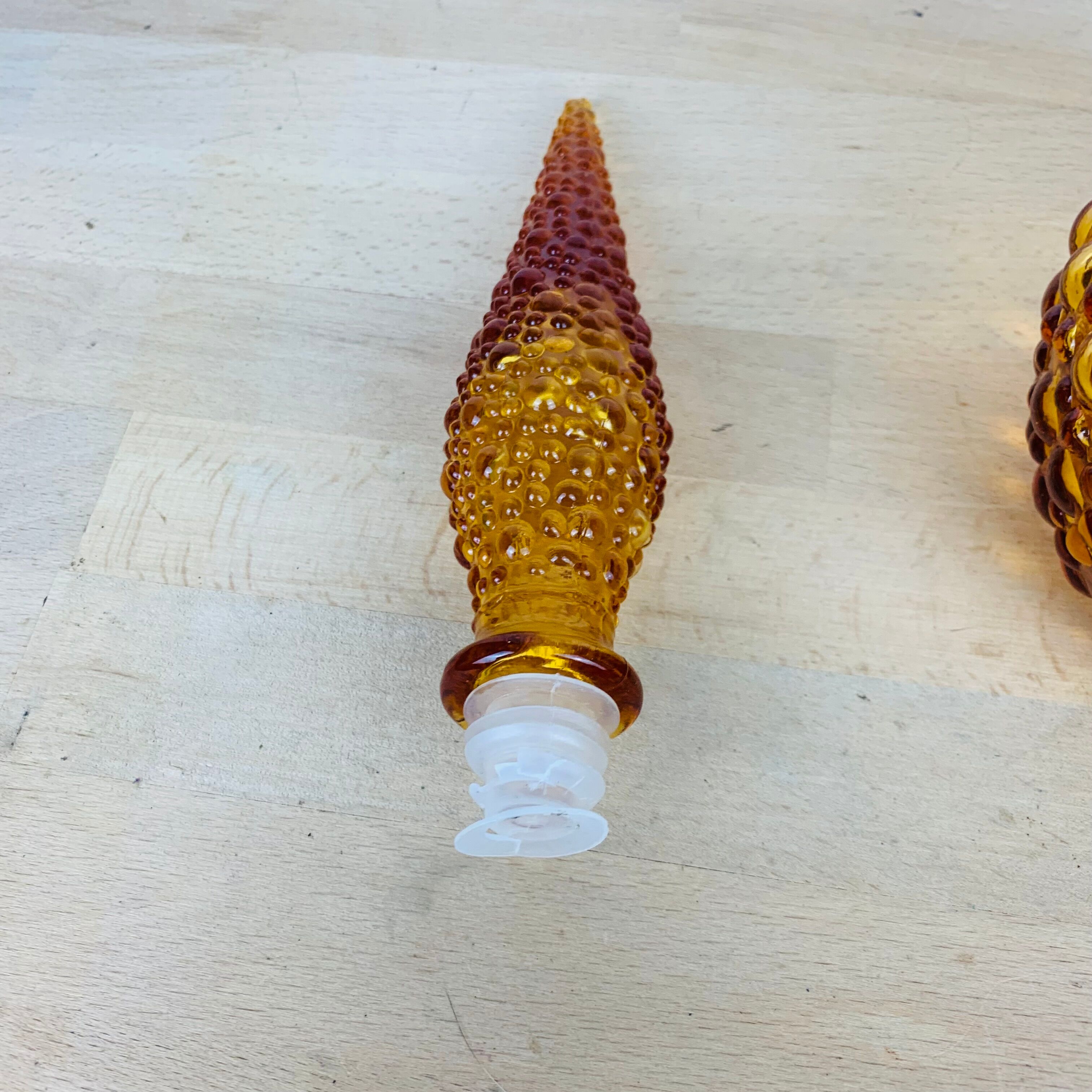 Bottle carafe Empoli Italian amber glass 57 cm