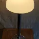 Table lamp in Bauhaus style with chrome metal and opaline globe - mid 20th century.