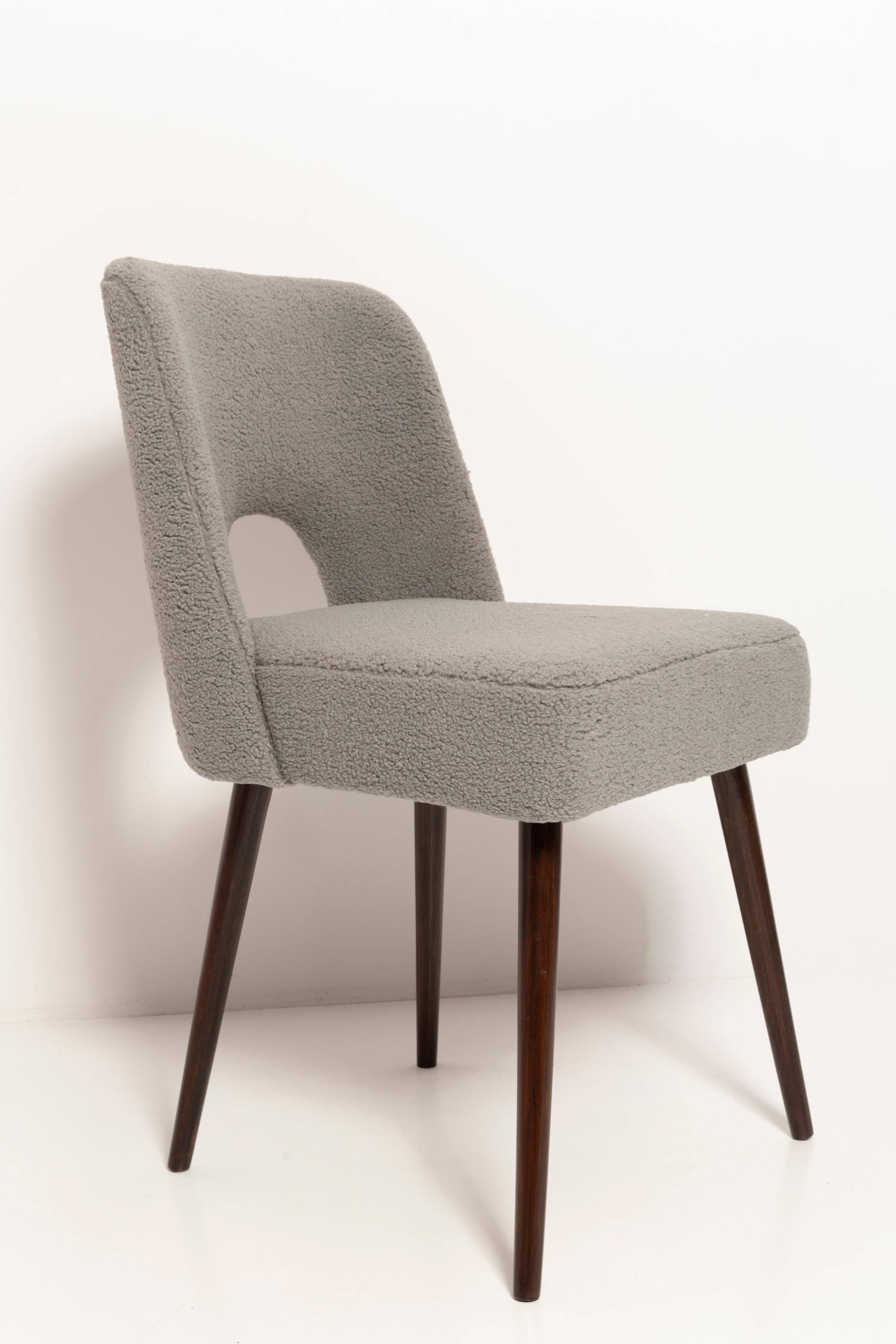 'Shell' Chair in Grey Boucle, Europe, 1960s