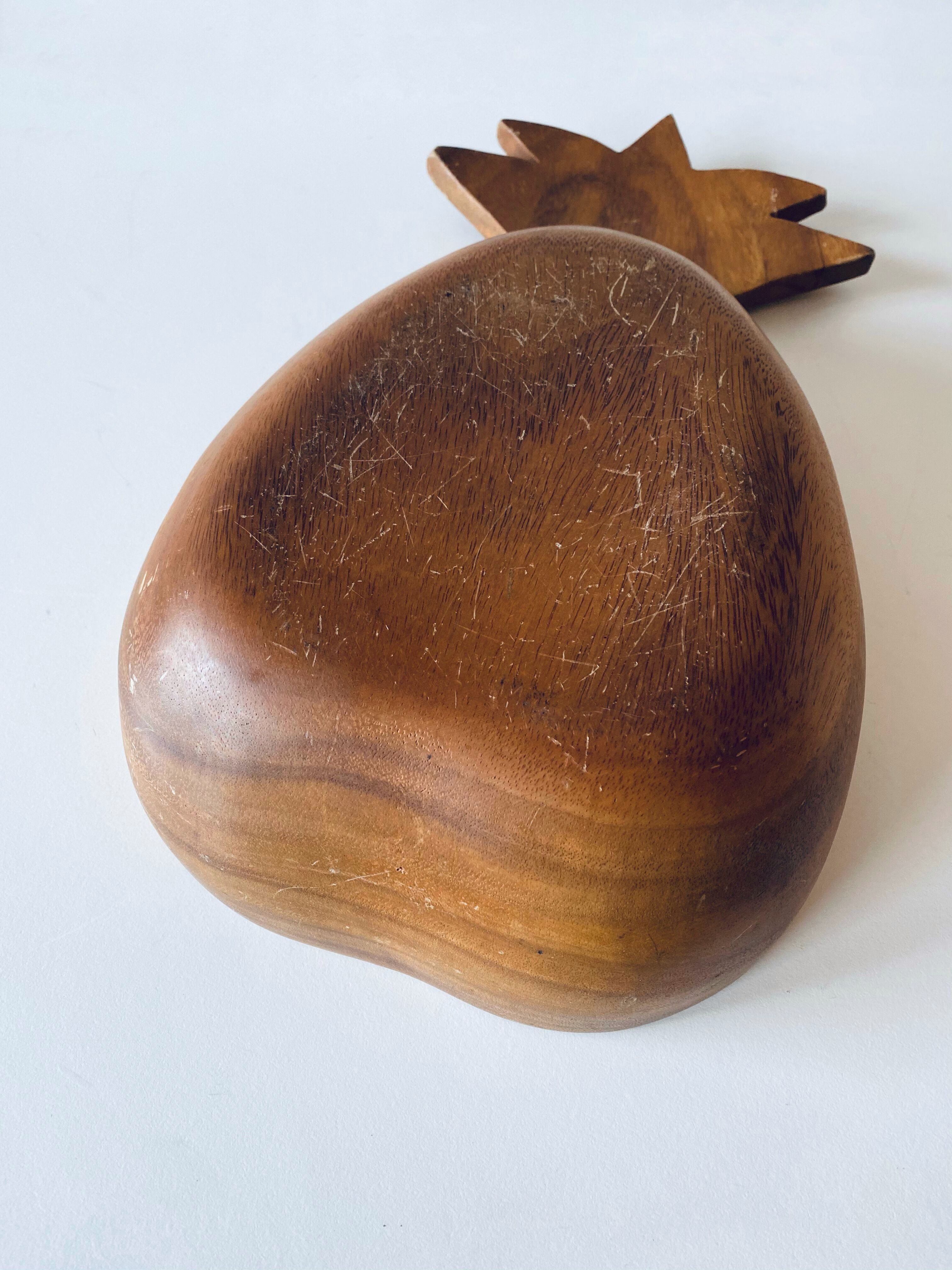 Vintage wooden pineapple cut