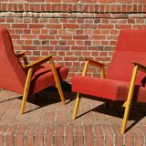 Pair of red armchairs Interier Praha