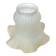 Tulip lampshade, antique frosted glass, white and golden pleated crown