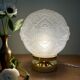 Vintage art deco globe table lamp in frosted glass