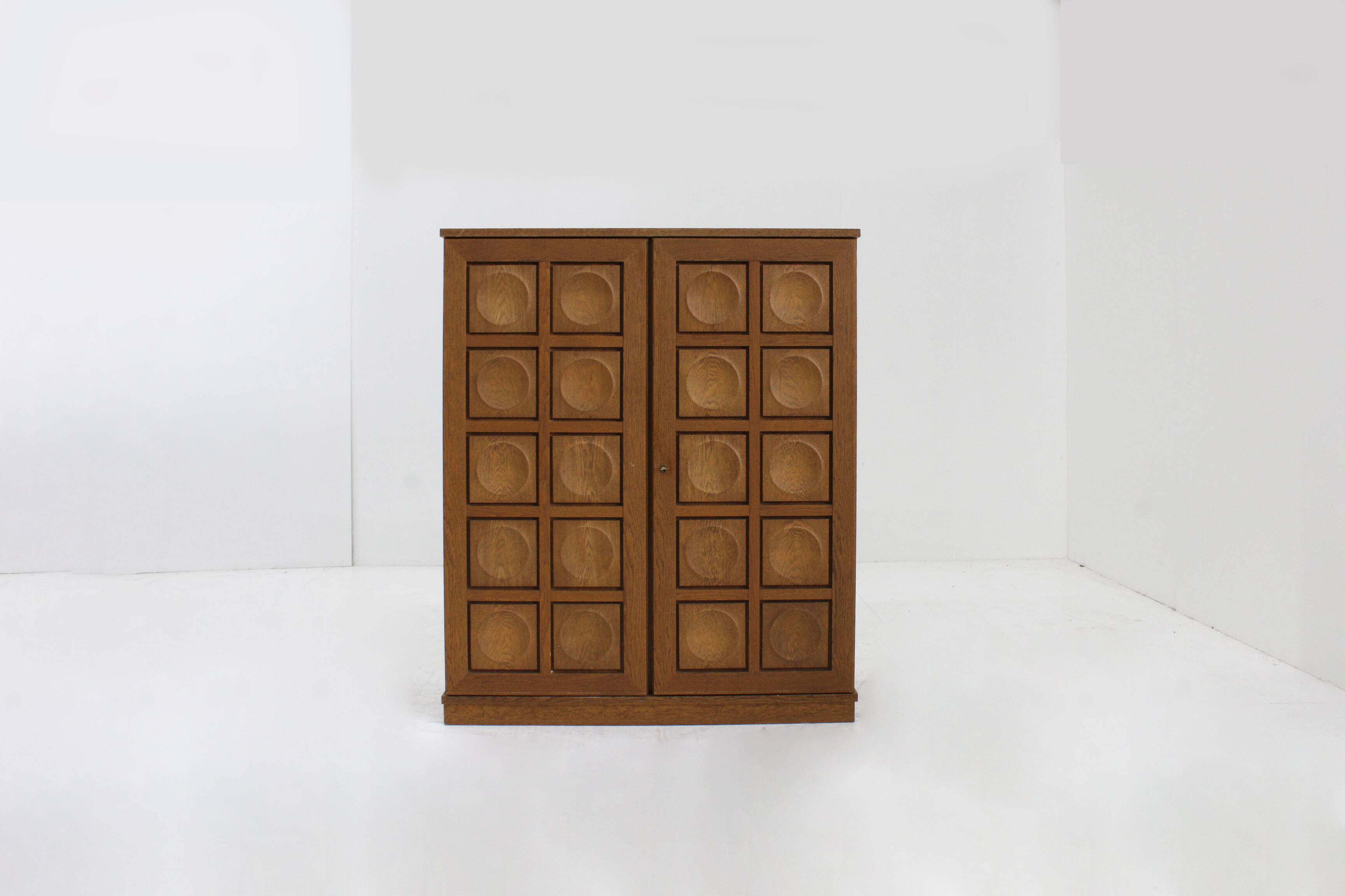 Vintage Brutalist high cabinet 1970s Gerhard Bartels