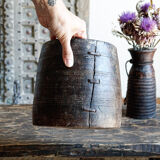 Old wooden pot