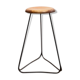 Bar stool in steel and walnut