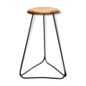 Tabouret de bar en acier et noyer