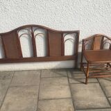 Headboard and bedside in rattan and canning
