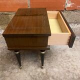 Antique Nightstand N252 Drawer Lacquered Wood Mid 20th Century Vintage