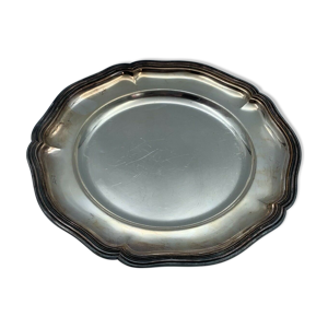 Plat en metal argente