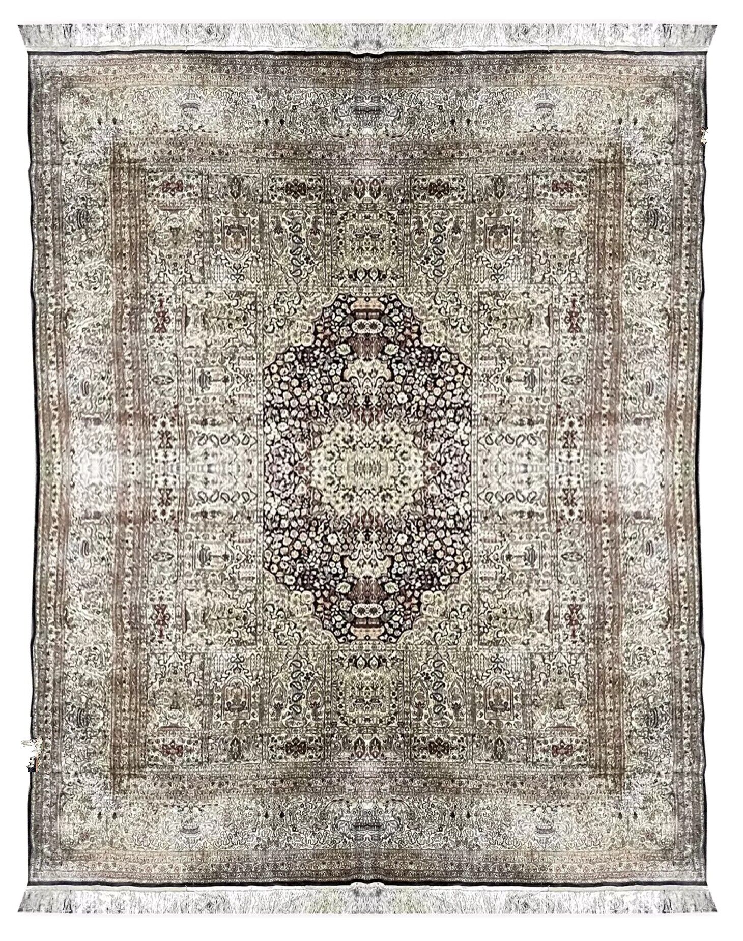 Silk oriental carpet (2.50x3.05 m), handmade, silk material