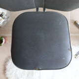 Pair of workshop chairs from the 50s in chrome steel and imitation leather
