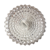Round ceiling lamp in structured glass vintage 60s-70s