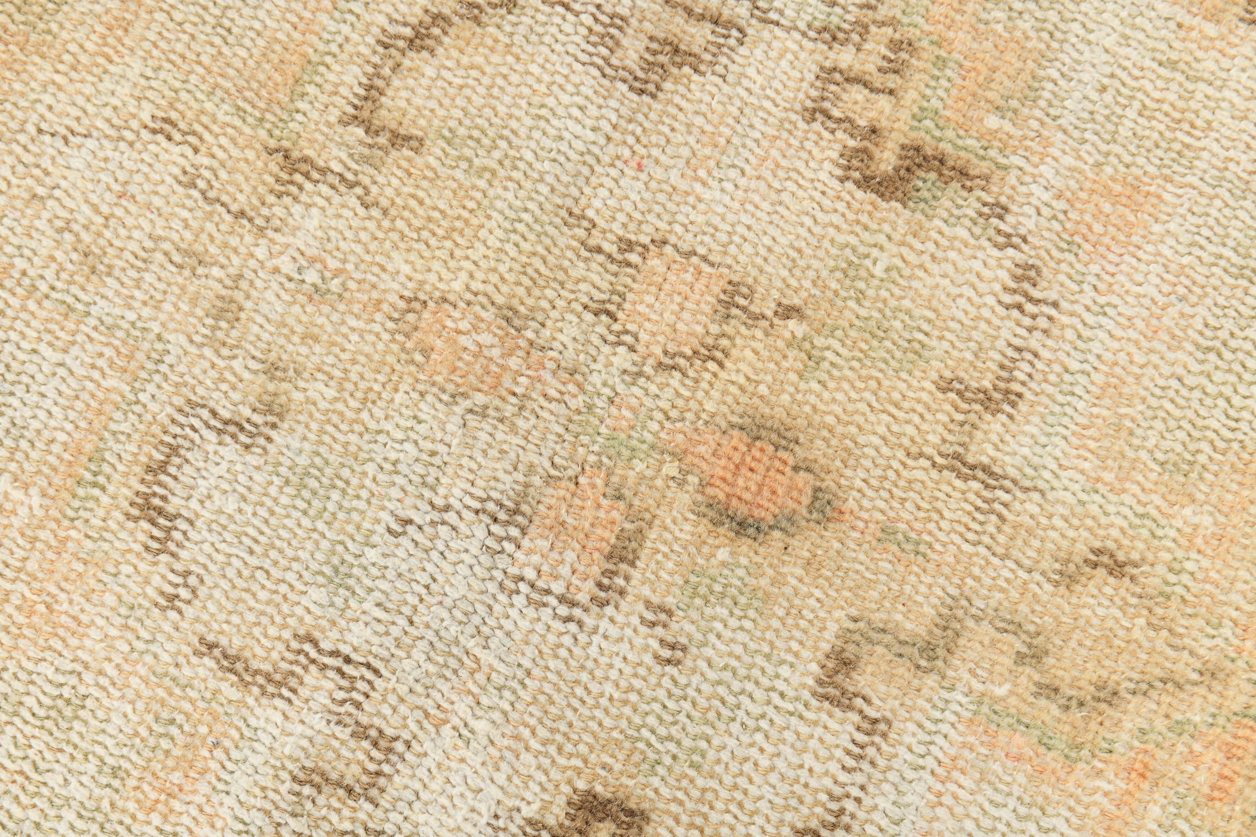 Orange vintage turkish rug, 6x9 feet vintage pastel orange carpet