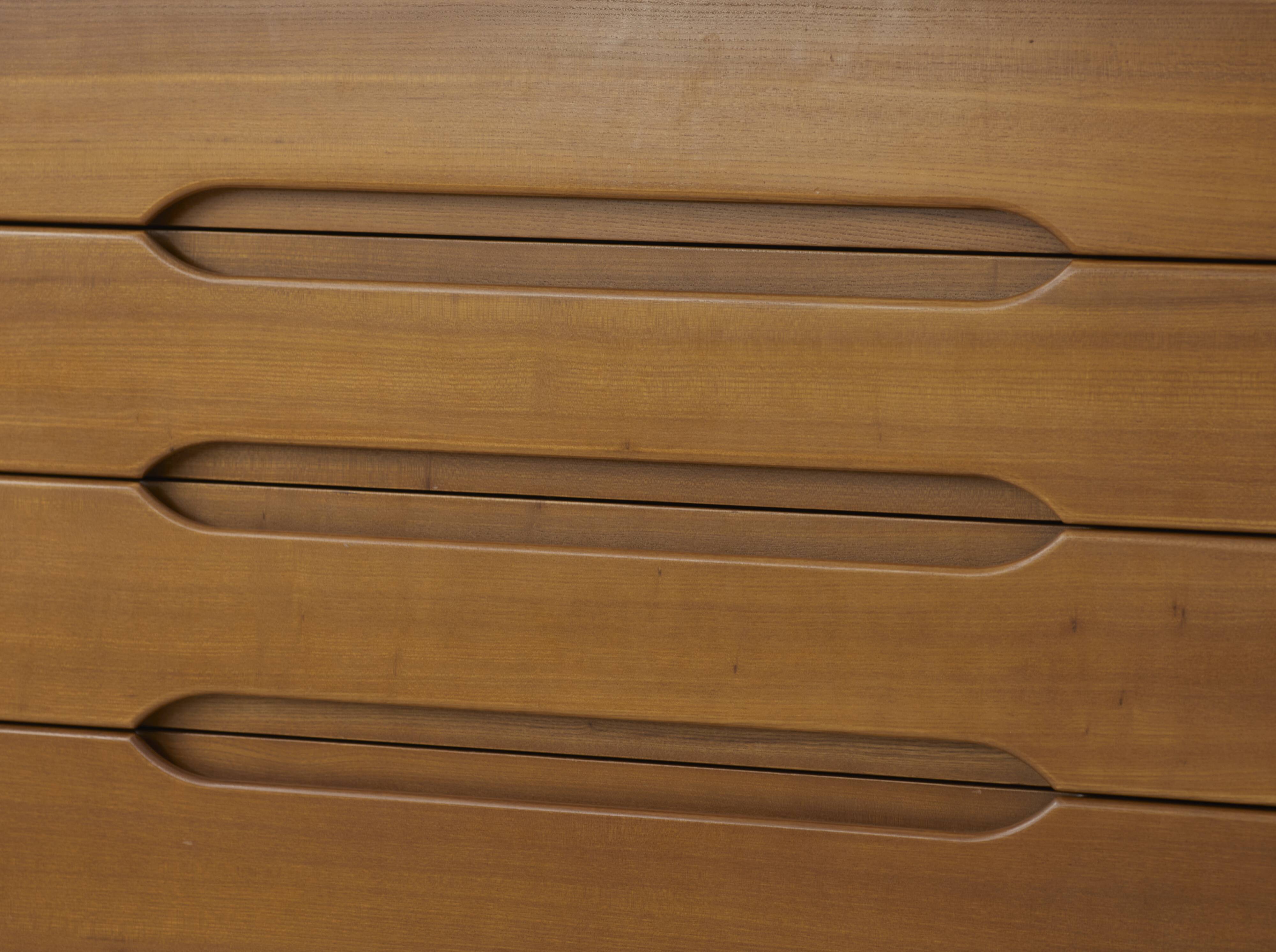 Maison Regain blond elm chest of drawers vintage circa 1970