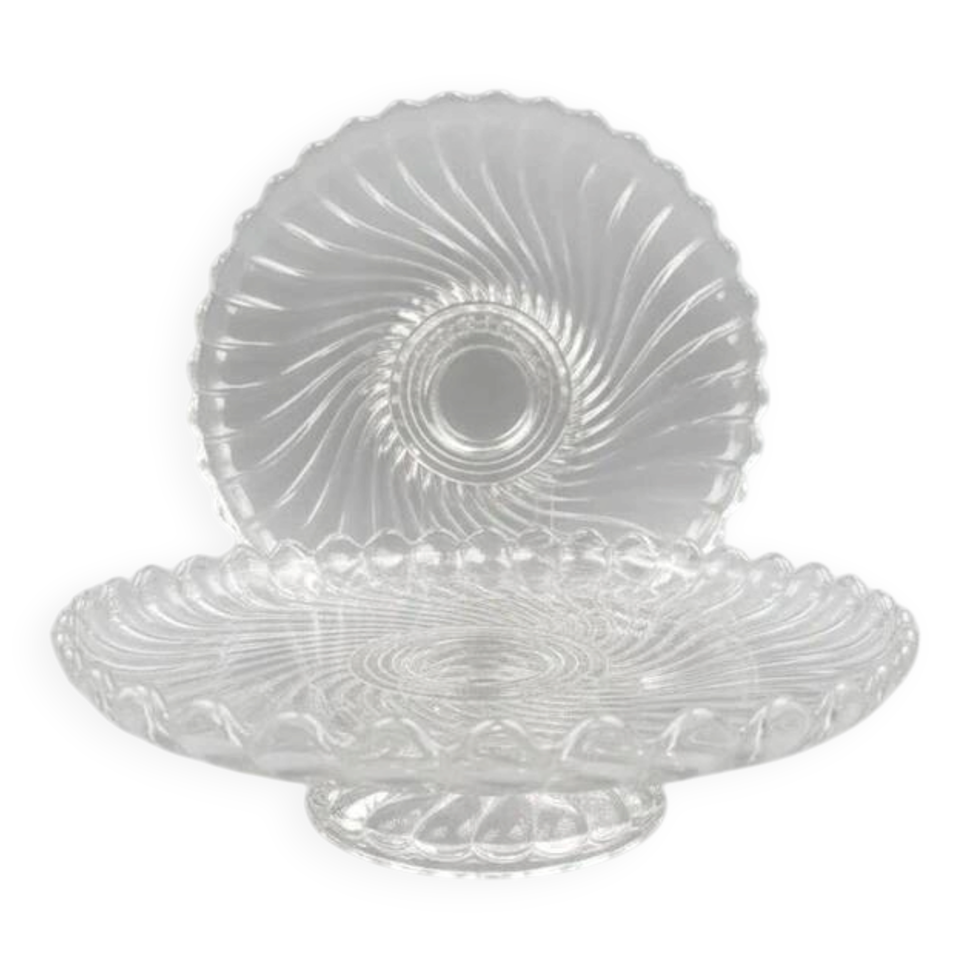 Baccarat, pair of compotiers, fruit bowls model Bamboo